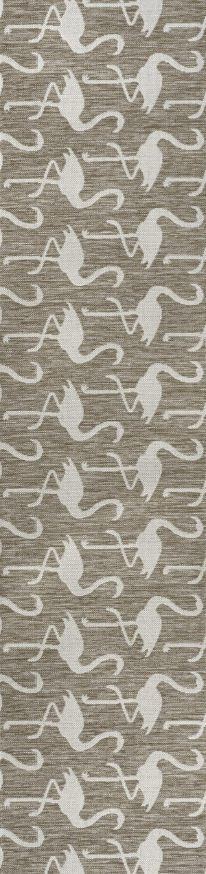 HomeRoots 8' Beige and White Animal Print Runner Rug - Durable Indoor/Outdoor Decor for High-Traffic Areas 704700