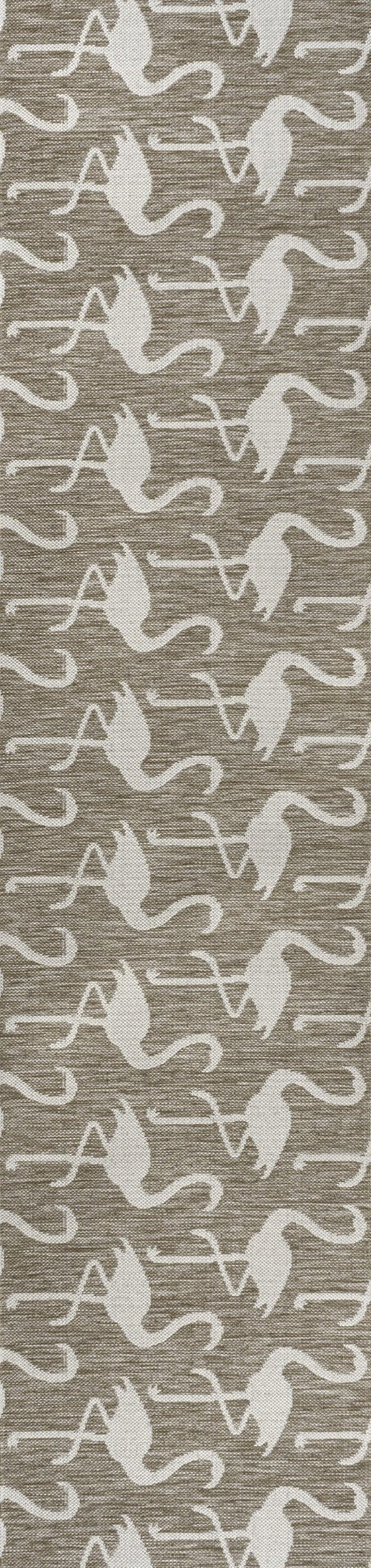 HomeRoots 8' Beige and White Animal Print Runner Rug - Durable Indoor/Outdoor Decor for High-Traffic Areas 704700