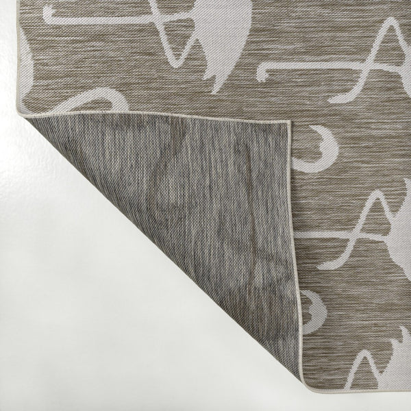 HomeRoots 8' Beige and White Animal Print Runner Rug - Durable Indoor/Outdoor Decor for High-Traffic Areas 704700