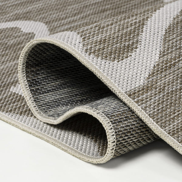 HomeRoots 8' Beige and White Animal Print Runner Rug - Durable Indoor/Outdoor Decor for High-Traffic Areas 704700