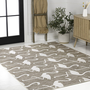 HomeRoots 3' X 5' Beige And White Animal Print Area Rug - Stylish, Durable, Indoor/Outdoor Use, Easy Care! 704701