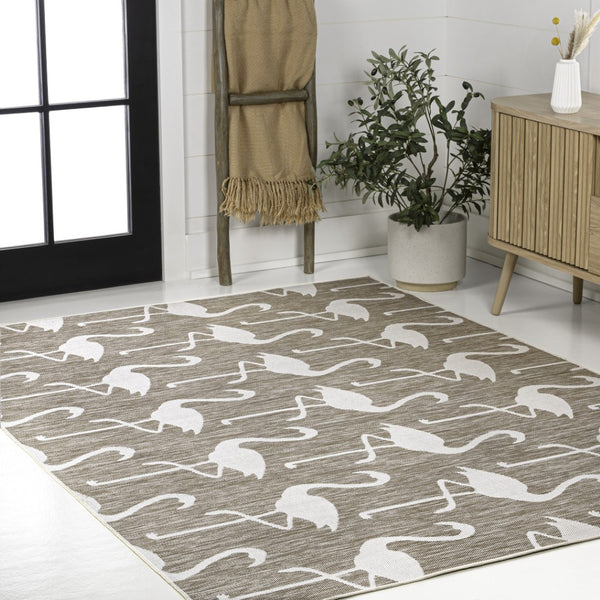 HomeRoots 3' X 5' Beige And White Animal Print Area Rug - Stylish, Durable, Indoor/Outdoor Use, Easy Care! 704701
