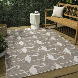 HomeRoots 3' X 5' Beige And White Animal Print Area Rug - Stylish, Durable, Indoor/Outdoor Use, Easy Care! 704701