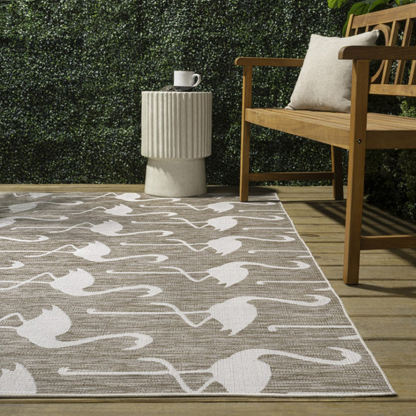HomeRoots 3' X 5' Beige And White Animal Print Area Rug - Stylish, Durable, Indoor/Outdoor Use, Easy Care! 704701