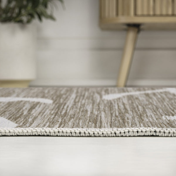 HomeRoots 3' X 5' Beige And White Animal Print Area Rug - Stylish, Durable, Indoor/Outdoor Use, Easy Care! 704701