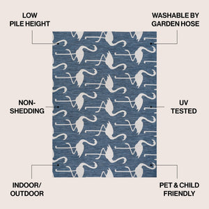 HomeRoots 4' Navy Blue and White Animal Print Area Rug - Chic Indoor/Outdoor Design, Durable & Easy Care 704707