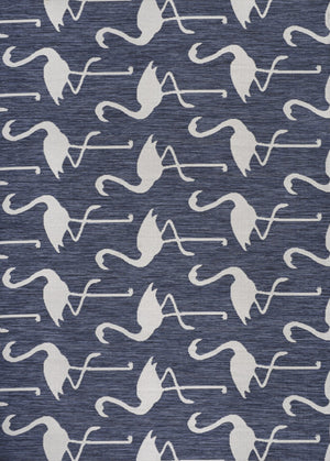 HomeRoots 8' Navy Blue and White Animal Print Area Rug - Stylish Indoor/Outdoor Decor, Durable & Easy Care 704709