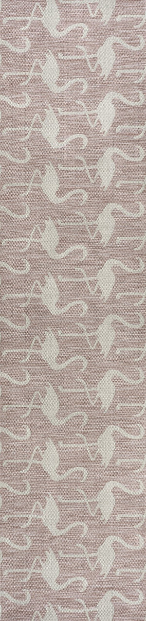 HomeRoots 8' Pink and Cream Animal Print Runner Rug - Stylish, Durable Indoor/Outdoor Accent for Any Space 704710