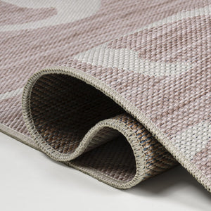 HomeRoots 8' Pink and Cream Animal Print Runner Rug - Stylish, Durable Indoor/Outdoor Accent for Any Space 704710