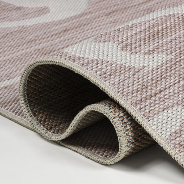 HomeRoots 8' Pink and Cream Animal Print Runner Rug - Stylish, Durable Indoor/Outdoor Accent for Any Space 704710