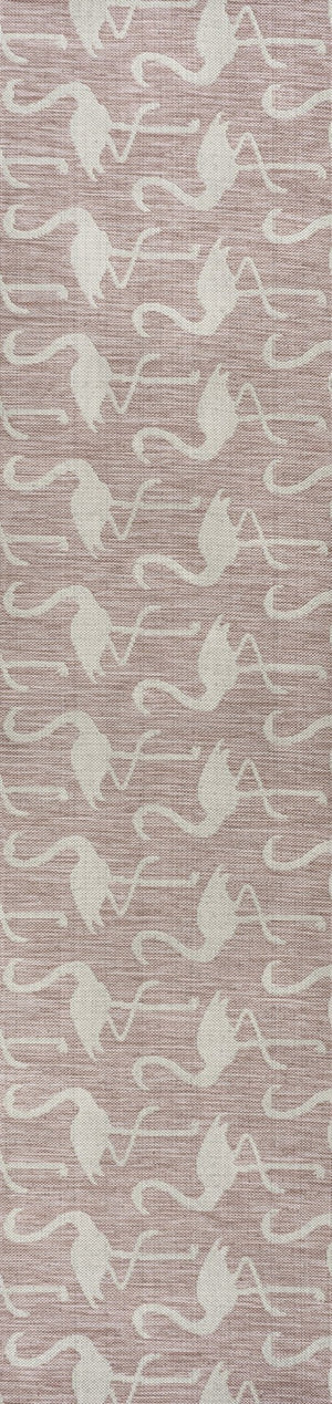HomeRoots 8' Pink and Cream Animal Print Runner Rug - Stylish, Durable Indoor/Outdoor Accent for Any Space 704710