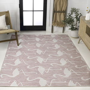 HomeRoots 3' X 5' Stylish Pink and Cream Animal Print Area Rug – Durable, Easy-Clean Indoor/Outdoor Accent! 704711