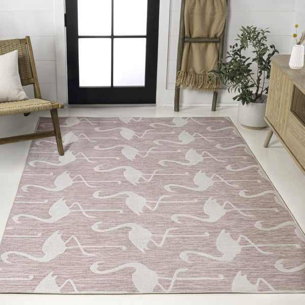 HomeRoots 3' X 5' Stylish Pink and Cream Animal Print Area Rug – Durable, Easy-Clean Indoor/Outdoor Accent! 704711