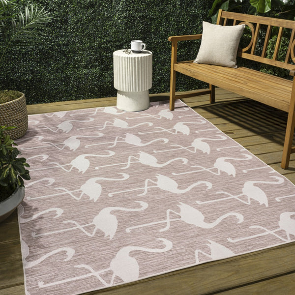 HomeRoots 3' X 5' Stylish Pink and Cream Animal Print Area Rug – Durable, Easy-Clean Indoor/Outdoor Accent! 704711