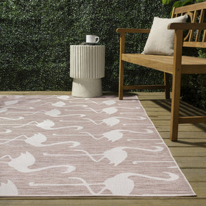 HomeRoots 3' X 5' Stylish Pink and Cream Animal Print Area Rug – Durable, Easy-Clean Indoor/Outdoor Accent! 704711