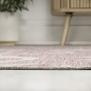HomeRoots 3' X 5' Stylish Pink and Cream Animal Print Area Rug – Durable, Easy-Clean Indoor/Outdoor Accent! 704711
