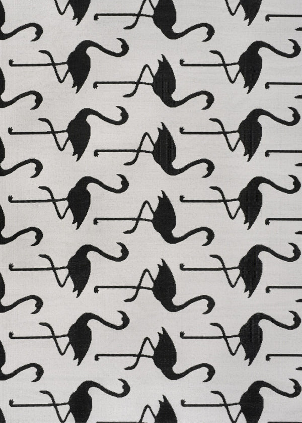 HomeRoots 4' White and Black Animal Print Area Rug - Stylish Indoor/Outdoor Comfort for Any Living Space 704717