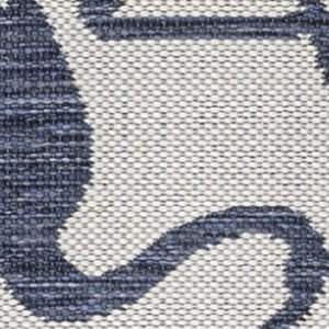 HomeRoots 8' Stylish White and Navy Blue Animal Print Runner Rug – Durable, Versatile for Indoor and Outdoor Use! 704720