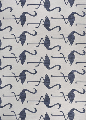 HomeRoots 4' X 6' Versatile White and Navy Blue Animal Print Area Rug - Perfect for Indoor and Outdoor Use! 704722