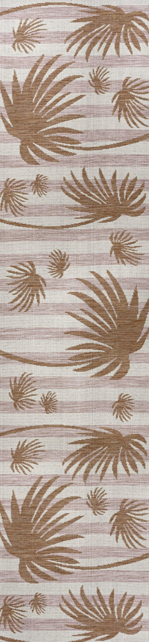 HomeRoots 8' Pink And Cream Floral Runner Rug - Durable Indoor/Outdoor Accent for High-Traffic Areas & Style 704725