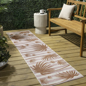 HomeRoots 8' Pink And Cream Floral Runner Rug - Durable Indoor/Outdoor Accent for High-Traffic Areas & Style 704725