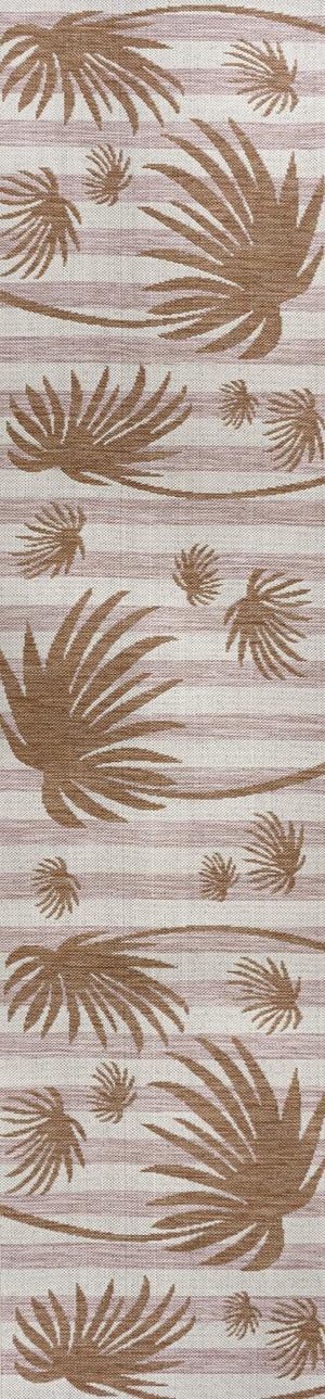 HomeRoots 8' Pink And Cream Floral Runner Rug - Durable Indoor/Outdoor Accent for High-Traffic Areas & Style 704725