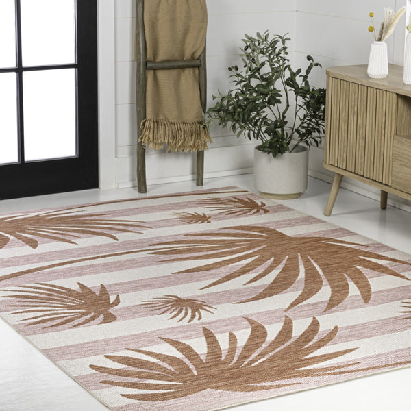 HomeRoots 4' X 6' Pink And Cream Floral Area Rug - Durable, Fade-Resistant, Perfect for Indoor or Outdoor Spaces 704727