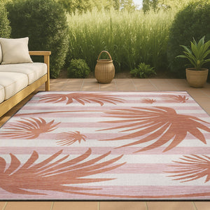 HomeRoots 5' Pink and Cream Floral Area Rug - Versatile Indoor/Outdoor Design for Stylish Spaces and Easy Care 704728