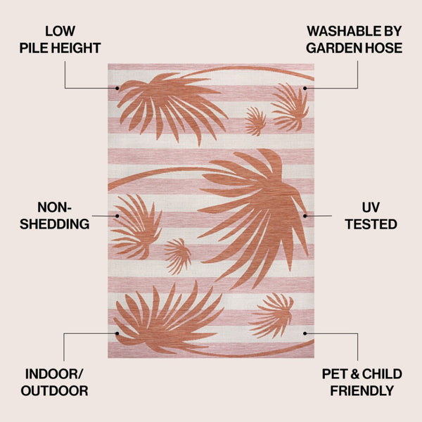 HomeRoots 5' Pink and Cream Floral Area Rug - Versatile Indoor/Outdoor Design for Stylish Spaces and Easy Care 704728
