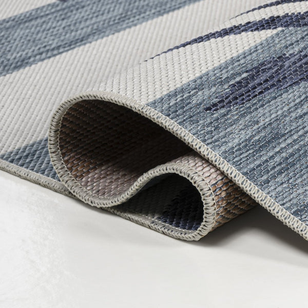 HomeRoots 8' Navy Blue & Cream Floral Runner Rug – Elegant Indoor/Outdoor Accent for Hallways & Patios 704730