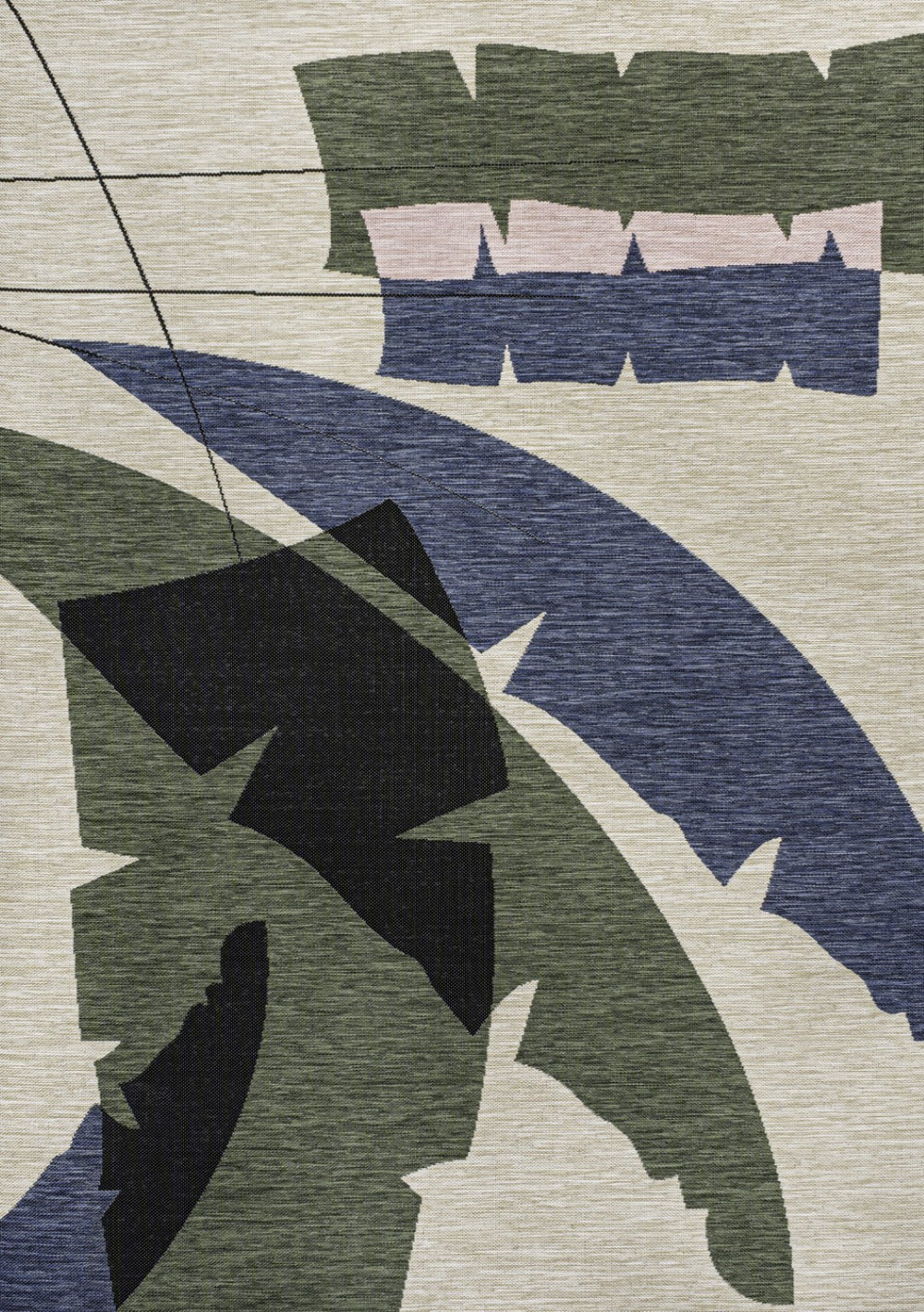 HomeRoots 3' X 5' Navy Blue and Cream Abstract Area Rug – Stylish Durability for Indoor & Outdoor Spaces! 704736