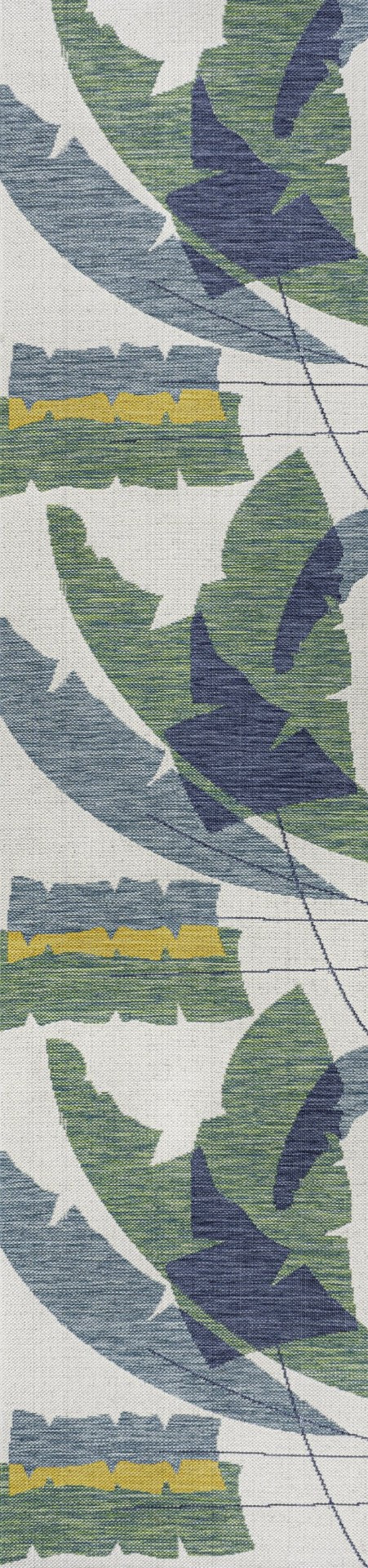 HomeRoots 8' Green Abstract Indoor-Outdoor Runner Rug - Durable, Stylish, Easy-Clean Design for High-Traffic Areas 704740