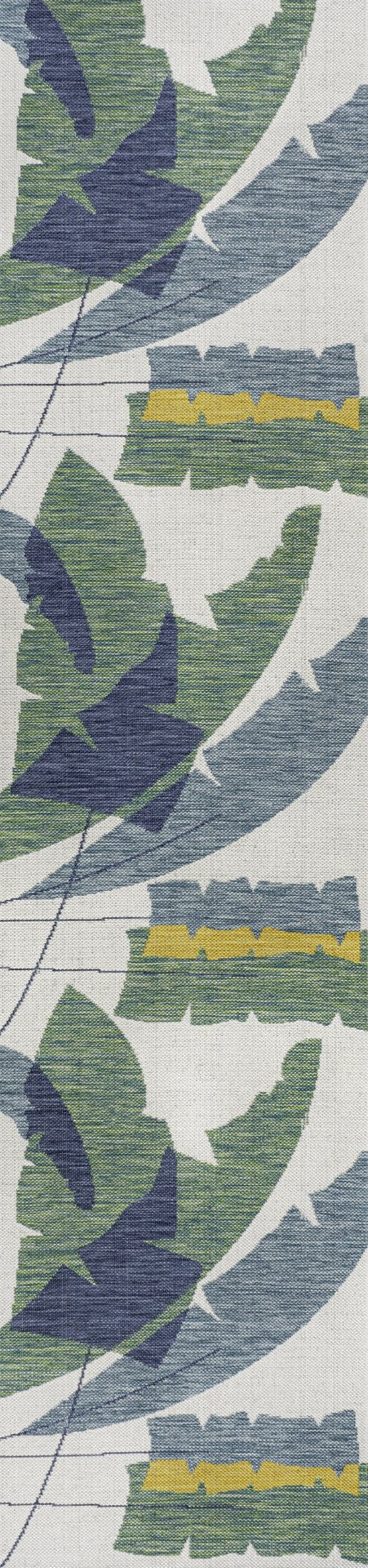 HomeRoots 8' Green Abstract Indoor-Outdoor Runner Rug - Durable, Stylish, Easy-Clean Design for High-Traffic Areas 704740