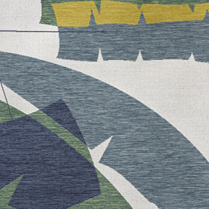 HomeRoots 4' Modern Green and Cream Abstract Area Rug - Versatile Indoor/Outdoor Design for Any Space! 704742