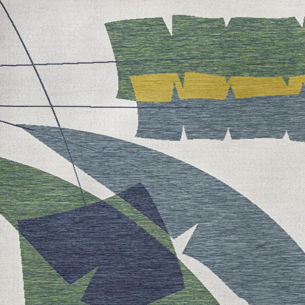 HomeRoots 4' Modern Green and Cream Abstract Area Rug - Versatile Indoor/Outdoor Design for Any Space! 704742