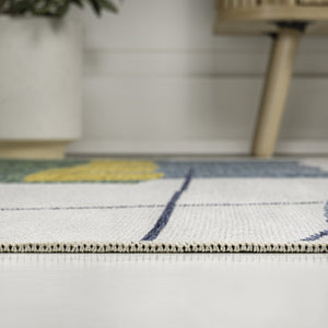 HomeRoots 4' Modern Green and Cream Abstract Area Rug - Versatile Indoor/Outdoor Design for Any Space! 704742