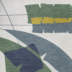 HomeRoots 5' Contemporary Green and Cream Abstract Area Rug for Indoor and Outdoor Spaces - Stylish & Durable! 704743