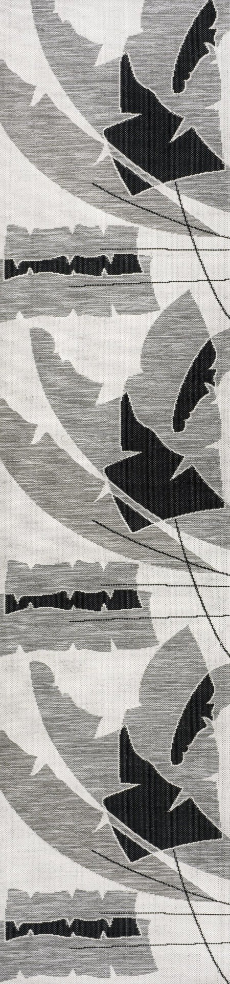 HomeRoots 8' Gray And Cream Abstract Runner Rug - Stylish Indoor/Outdoor Accent for High-Traffic Areas 704745
