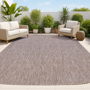 HomeRoots 5' X 8' Light Brown Indoor Outdoor Area Rug - Durable, Versatile, Stylish Design for Home & Patio Use 704760