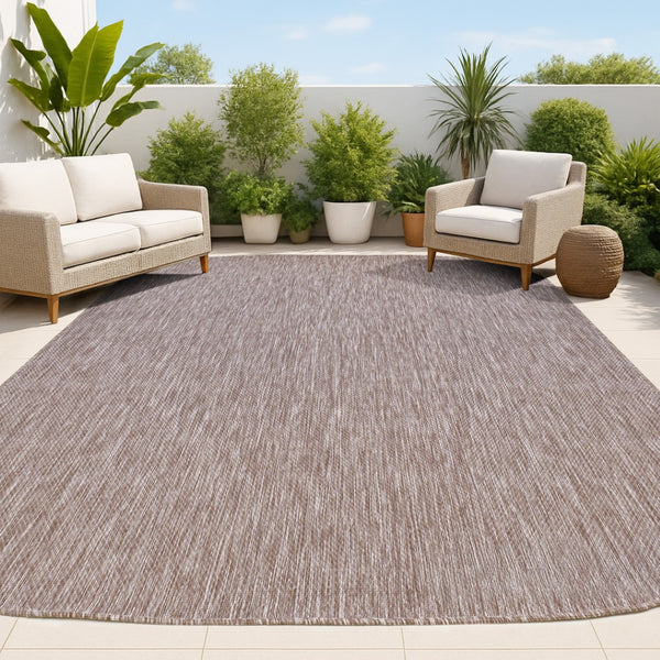 HomeRoots 5' X 8' Light Brown Indoor Outdoor Area Rug - Durable, Versatile, Stylish Design for Home & Patio Use 704760