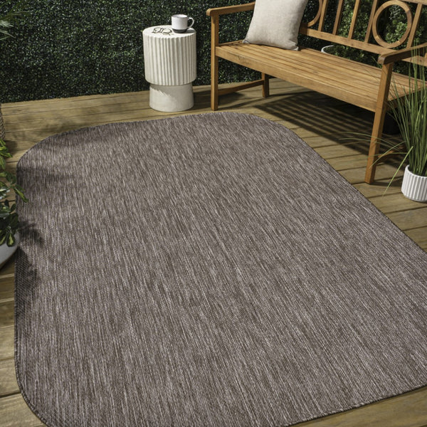 HomeRoots 5' X 8' Light Brown Indoor Outdoor Area Rug - Durable, Versatile, Stylish Design for Home & Patio Use 704760
