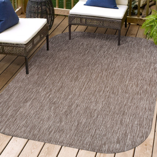 HomeRoots 5' X 8' Light Brown Indoor Outdoor Area Rug - Durable, Versatile, Stylish Design for Home & Patio Use 704760