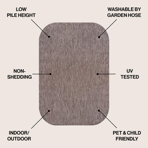 HomeRoots 5' X 8' Light Brown Indoor Outdoor Area Rug - Durable, Versatile, Stylish Design for Home & Patio Use 704760