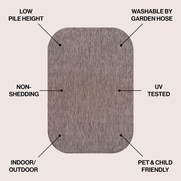 HomeRoots 5' X 8' Light Brown Indoor Outdoor Area Rug - Durable, Versatile, Stylish Design for Home & Patio Use 704760