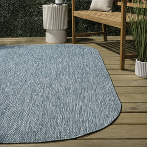 HomeRoots 5' Turquoise Indoor Outdoor Area Rug – Durable, Stylish, Low Maintenance for Patios, Kitchens & More! 704770