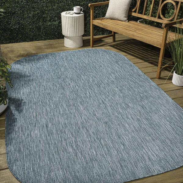 HomeRoots 5' Turquoise Indoor Outdoor Area Rug – Durable, Stylish, Low Maintenance for Patios, Kitchens & More! 704770