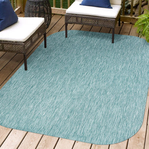 HomeRoots 5' Turquoise Indoor Outdoor Area Rug – Durable, Stylish, Low Maintenance for Patios, Kitchens & More! 704770