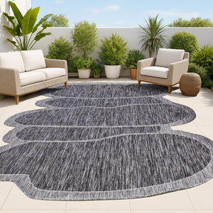 HomeRoots 6' X 9' Dark Gray Medallion Area Rug – Stylish Indoor/Outdoor Accent for Any Space, Durable & Easy Care 704776