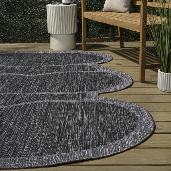 HomeRoots 6' X 9' Dark Gray Medallion Area Rug – Stylish Indoor/Outdoor Accent for Any Space, Durable & Easy Care 704776