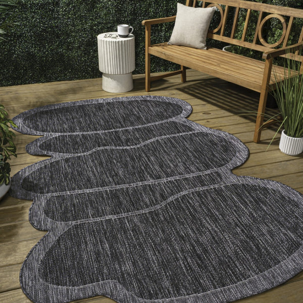 HomeRoots 8' X 10' Dark Gray Medallion Area Rug - Durable, Stylish Indoor/Outdoor Decor for High-Traffic Spaces 704777